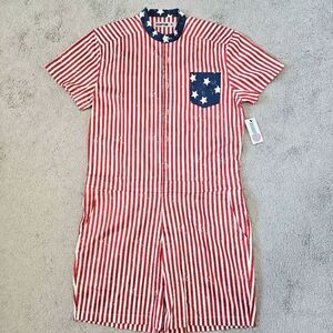 NWT Tipsy Elves Romphim USA American Patriotic Stars Stripes Romper, Mens XL